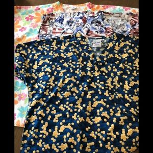 Scrub Top Bundle Lot of 3 Tops Size Medium